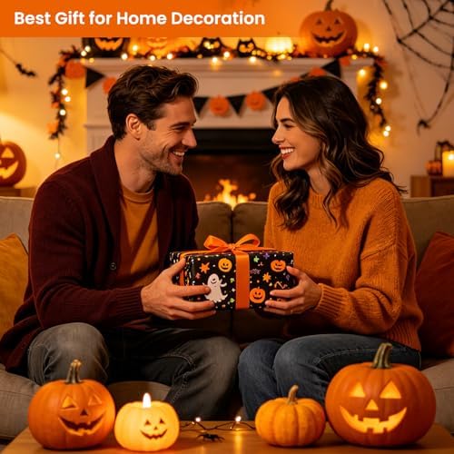 CUTHOLLOW Halloween Black Cat and Pumpkin Door Topper Sign Wall Art Decor