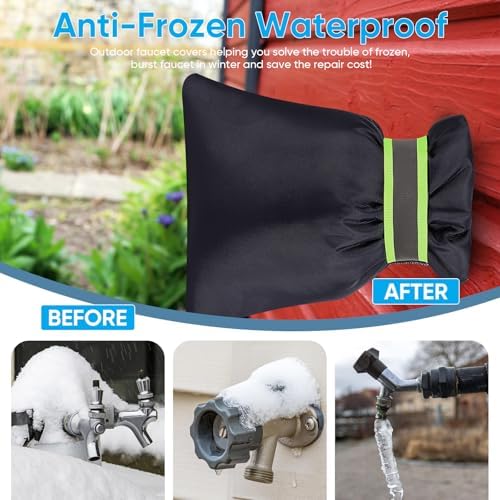 Outdoor Faucet Covers for Winter, 15 Pack Pro 6.7" W x 8.3" H Outdoor spigot covers winter insulated Freeze Protection hose bib cover Backflow Reusable Waterproof Insulated,Black