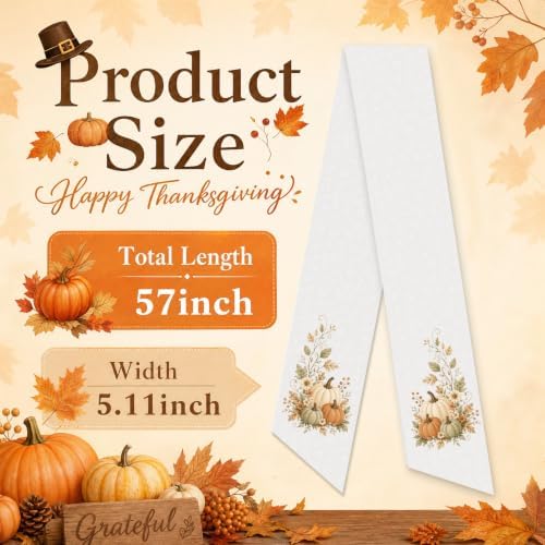 2 Pcs Pumpkin Fall Wreath Sash for Front Door Autumn Home Decor