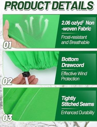 12Pcs 19.6x39.3" 70GSM Thick Plant Covers Freeze Protection for Shrub