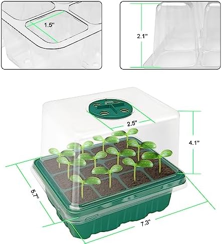 Idealife Seed Starter Tray,Plant Propagation Station with Grow Light,2 Pcs