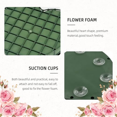 Heart-Shaped Floral Foam Cage with Suction Cup - 20cm for Wedding Car