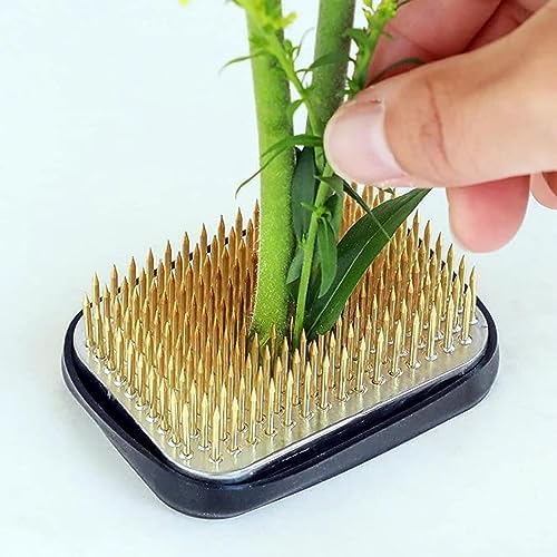 Brass Flower Frog Rectangle Japanese Ikebana Kenzan Flower Holder Floral Arrangement Metal Pin Frog Flower Arranger Tool