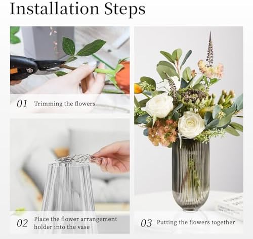 Flower Arrangements, 6Pcs Flower Arrangement Holder Stainless Steel Round Metal Flower Insert Lid Supplies for Arrangement Plant Fixation