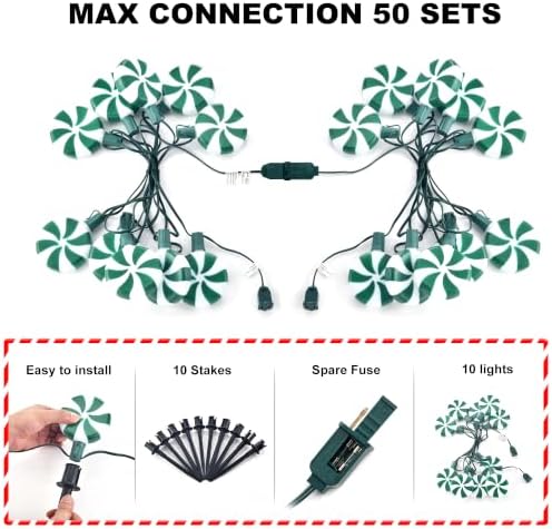 Ultimate Unicorn Christmas Lollipop Pathway Lights Green, Christmas Decor