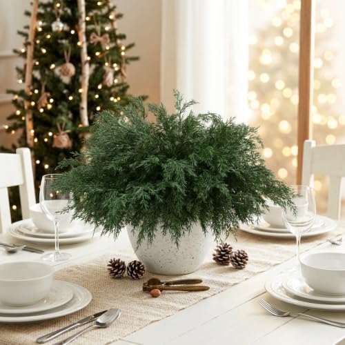 16 Pcs Artificial Lifelike Touch Christmas Cedar Pine Branches for Vase