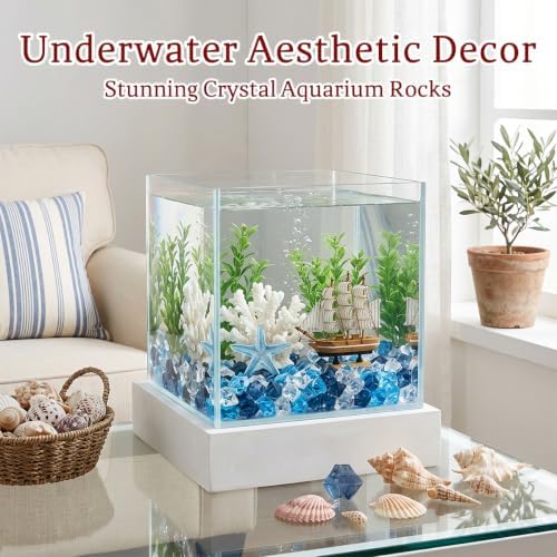 160 Pieces Mixed Blue Acrylic Fake Ice Rocks, Vase Filler for Table Scatter