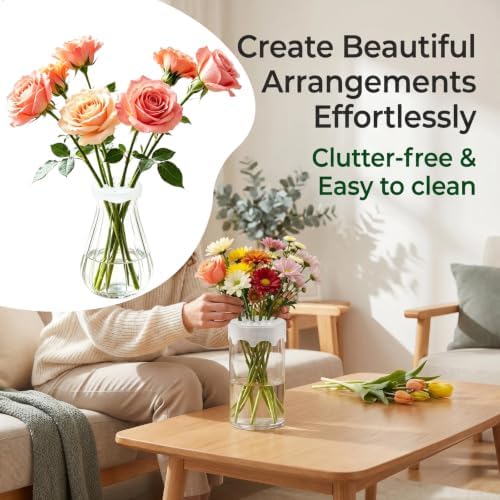 Silicone Flower Arranging Grid for Vases, Stem Holder, 3 Pack