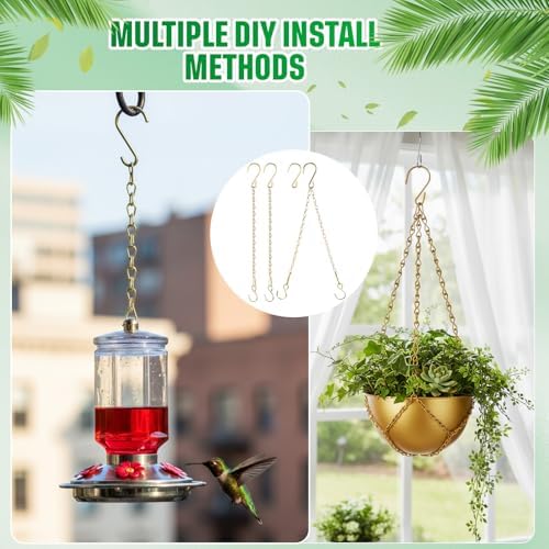 EBOOT 2 Pcs Hanging Chain for Bird Feeders Planters,23.6 Inch,Gold