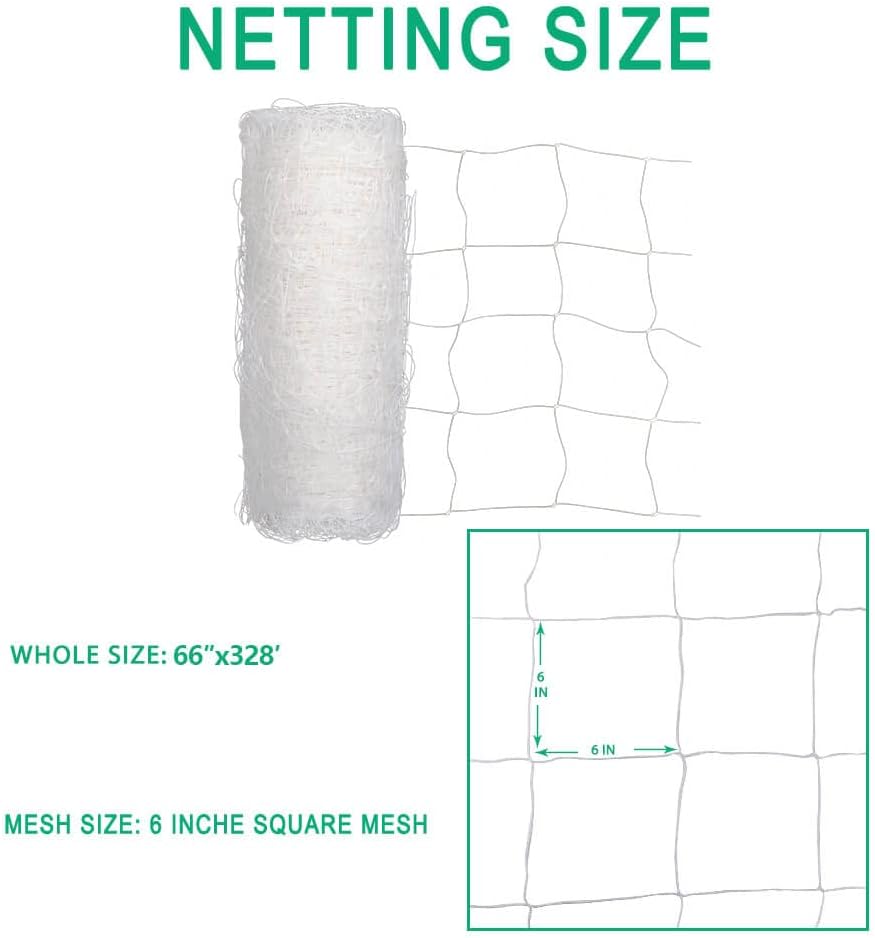 Heavy Duty Trellis Netting Roll - 67''x328' Plastic Plant Trellis Net for Climbing Plants