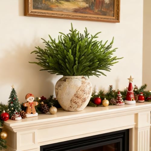 joyhalo 12 Pcs 18" Gradient Greenery Norfolk Pine Stems