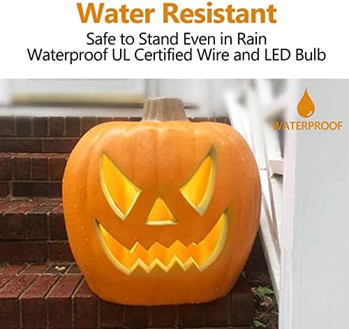 2Pack Jack O Lanterns - Large Halloween Pumpkin Lantern with Pre-lit LED Bulbs - Gaint Indoor/Outdoor Light Up Pumpkins for Halloween Decoration in Garden Patio Front Door Decor