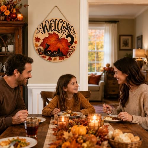 Fall Decor - Autumn Welcome Sign for Front Door | Thanksgiving Decorations
