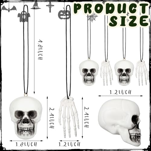 Poen 24 Pcs Halloween Horror Skull Skeleton Hanging Tree Ornament