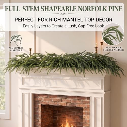 Montekin 4 Pcs 36 Inch Real Touch Christmas Norfolk Pine Branches
