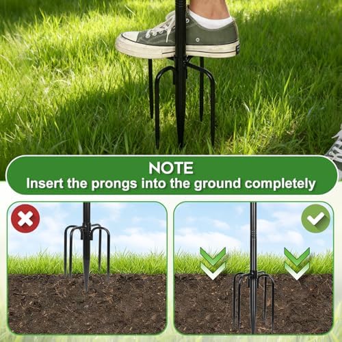 Gbekery 89’’ Smart Bird Feeder Pole Heavy Duty, 5-Prong Base & Double Hooks