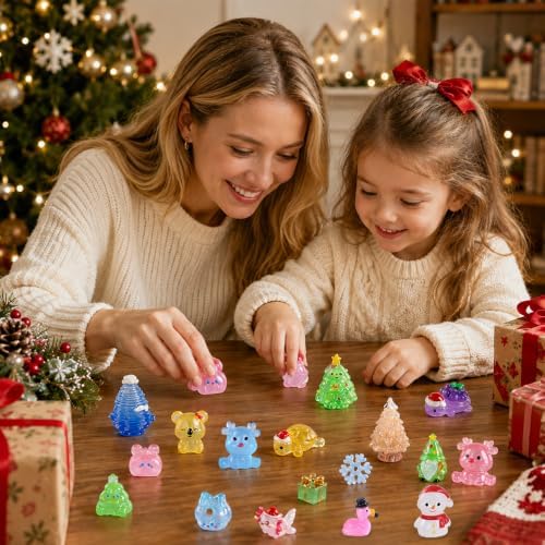 DIYDEC 60PCS Luminous Chistmas Resin Figures Toys Miniature Garden Decor