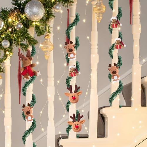 Uieke 100 Pcs Christmas Garland Ties Artificial Pine Needles Garland Faux Pine Greenery Stems 12’’x2 Twist Wired Tree Branches Wreath Tie for Craft Gift Wrapping Party Supply Christmas Decoration