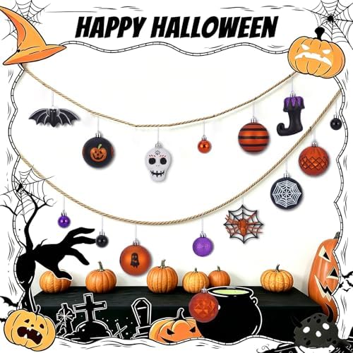 100 Pcs Halloween Ornaments for Tree Decorations, Shatterproof