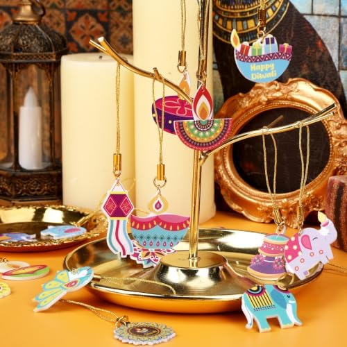 36Pcs Diwali Ornaments, Double Side Acrylic Diwali Hanging Decor