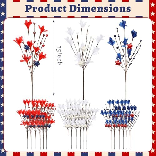 Janinka 18 Pcs Picks, Red White Blue