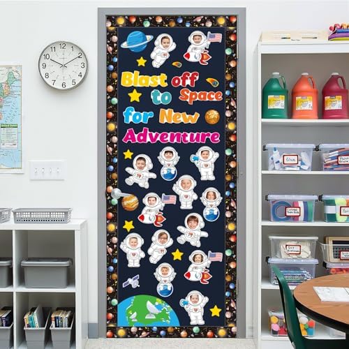 36 Outer Space Astronaut Cutouts with Photo Space for Bulletin Board Decor