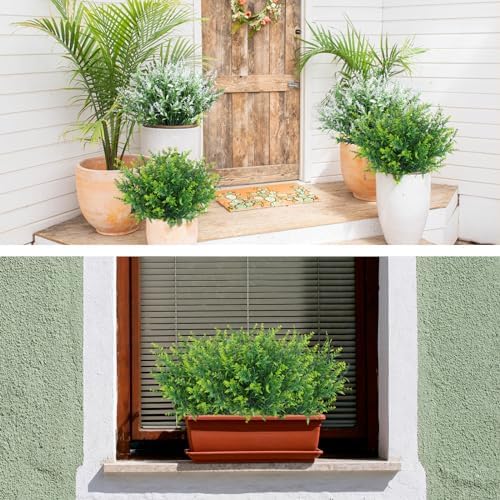 RECUTMS Artificial Outdoor Plants Artificial Flowers for Outside Fake Green