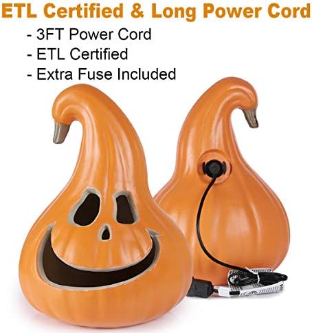 12" Jack O' Lantern - Halloween Pumpkin Decoration - Shatterproof Waterproof Fake Pumpkin Safe for Indoor Outdoor - Perfect Halloween Party Favors - 12 Inch