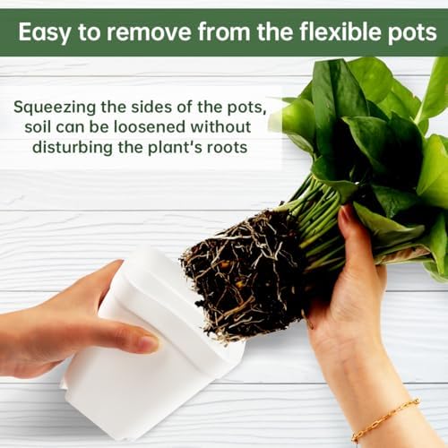 120 Pcs Nursery Pots 3.5 Inch, Plastic Seed Starting Pot with Drainage Holes, Small Sturdy Seedling pots for Planting, Cuttings (White)