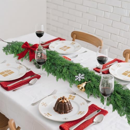 Rowfad 6Ft Cedar Pine Garland for Mantle Christmas Decorations, 1 Set