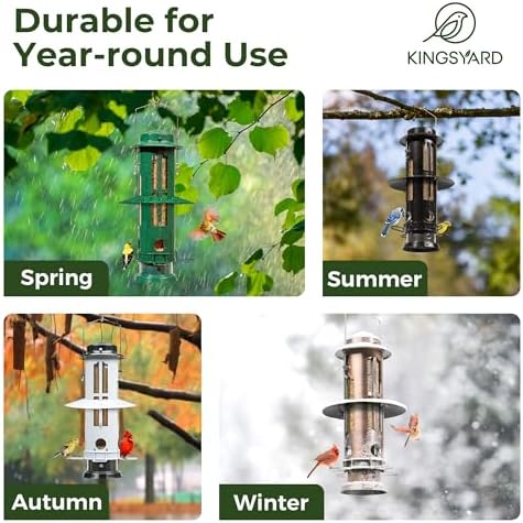 Kingsyard Squirrel Proof Bird Feeders for Outdoors Hanging