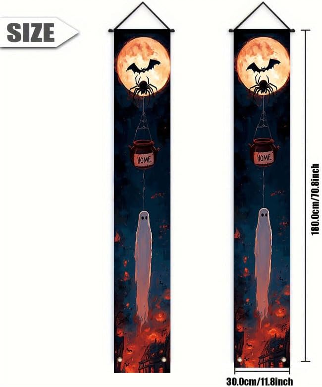 12x71 inch Halloween porch banner background cloth hanging decoration, suitable for birthday parties, indoor, outdoor, terrace and deck holiday celebrations