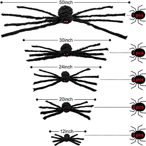 Colovis 8 PCS Halloween Spider Decorations for Indoor and Outdoor