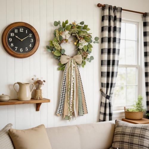 Burlap Bow, Rustic Farmhouse Decor, Wreath Bows for Front Door, Wall
