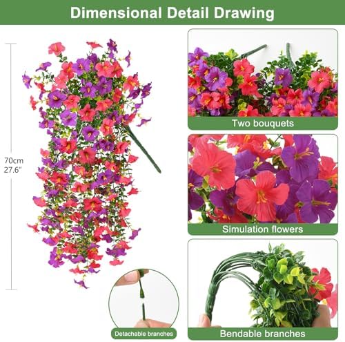 INQCMY Artificial Fake Flowers Plants for Outdoor Spring Summer Decoration