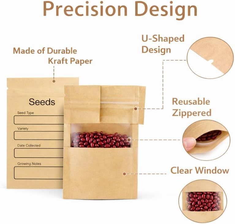 ECOPARK Seed Storage Box, Professional All-in-one Kit | with 2 Pens, 20 Plant Labels and 50 Seed Envelopes, Metal