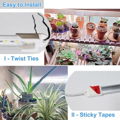 LED Grow Light Strip for Indoor Plants, Full Spectrum Sunlike Plant Lights Growing Lamps for Hydroponics Succulent Veg and Flowers (Not Includes Adapter) - 2 Packs