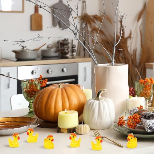 200Pcs Mini Pumpkin Ducks,Fall Halloween Mini Resin Ducks