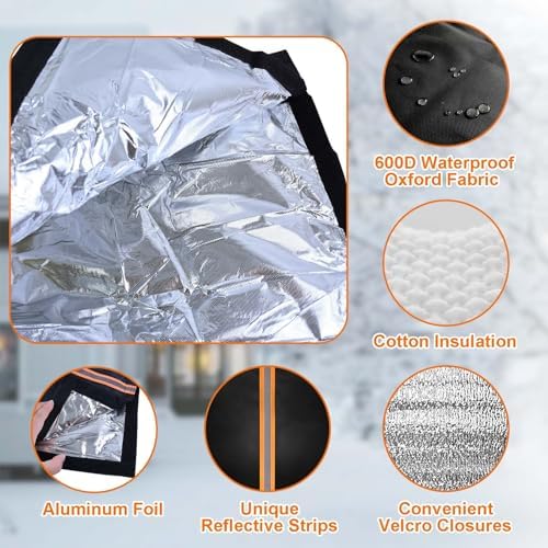 Outdoor Faucet Cover for RV Park & Yard Hydrant 25"x13" Waterproof Extended Spigot Insulated Water Faucet Cover Large Freeze and Heat Protector for Winter Outside Garden Lawn Backflow Sprinkler System
