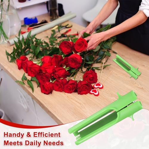 M METERXITY 2-Pack Rose Thorn Stripper Tool, Plastic Metal Rose Stem Leaf Thorn Stripper for Bouquets Pruning Branches/Floral Arrangement, Flower Stripping Tool Remove [Pink, Green]