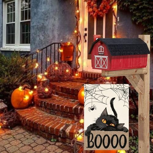 AVOIN colorlife Black Cat Halloween Garden Flag for Outside 12x18 Inch