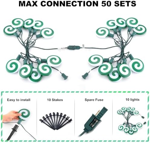 Ultimate Unicorn Christmas Decoration Lollipop Pathway Lights Green