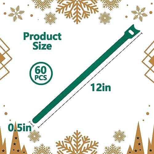 60 Pcs Christmas Garland Ties, Adjustable Nylon Garden Plant Cable Straps