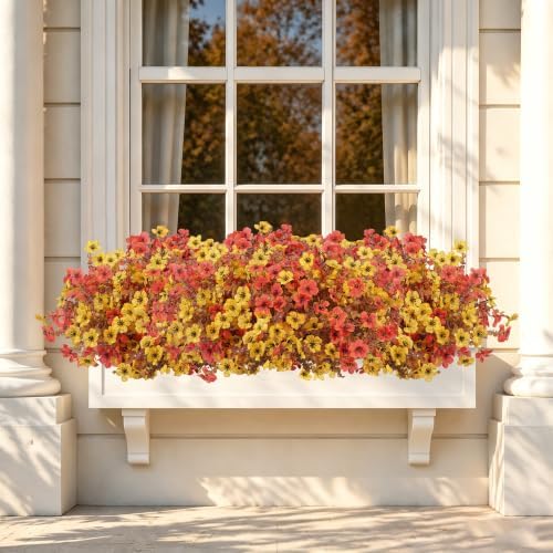 Artificial Fake Fall Flowers Mums Plants for Outdoors Autumn Decoration