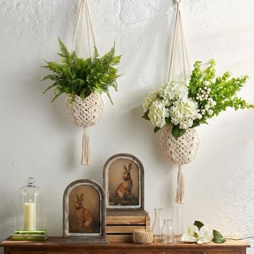 Shappy 1 Pack Boho Macrame Plant Hanger for Indoor