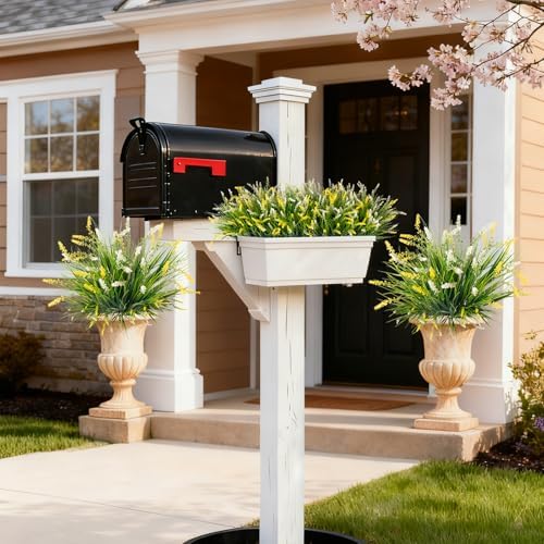 Ammyoo Artificial Plants Fake Monkey Grass for Outdoor Porch Decorations