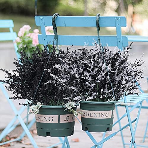 RECUTMS Black Artificial Flowers,Fake Outdoor UV Resistant Plants 36 Packs