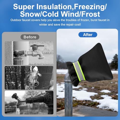 2Pack Outdoor Faucet Covers for Winter, 6.7" W x 8.3" H Hose Bib Covers