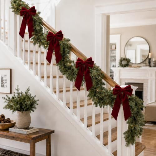 Velvet Bows for Christmas Tree, Christmas Bows for Garland Wreath Decor