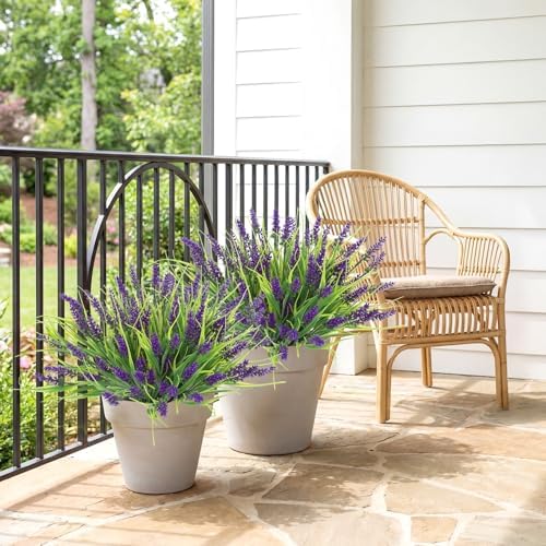 Artificial Flowers for Outdoor Planter Indoor Decor Fake Lavender Flowers